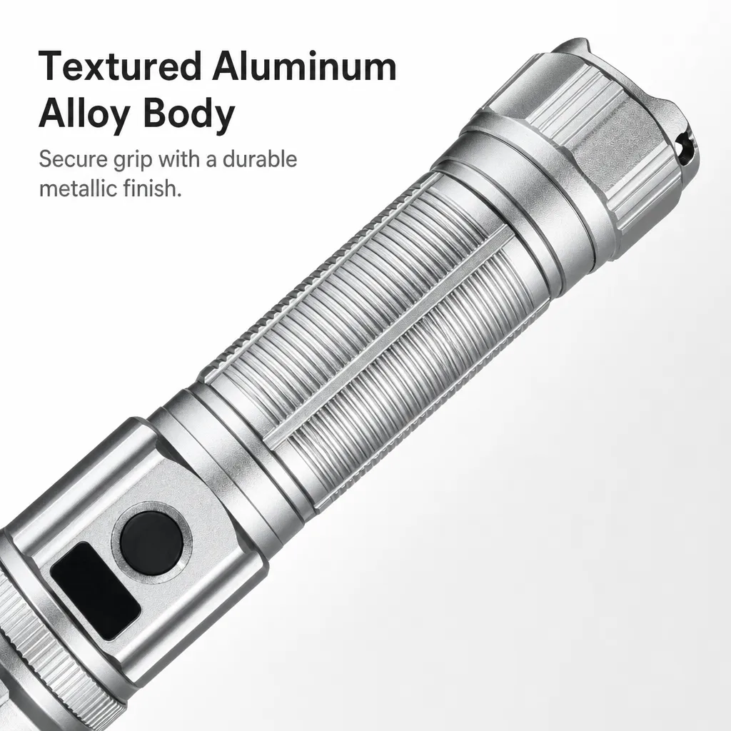 M185 Rechargeable Laser Flashlight Zoomable Tactical Torch
