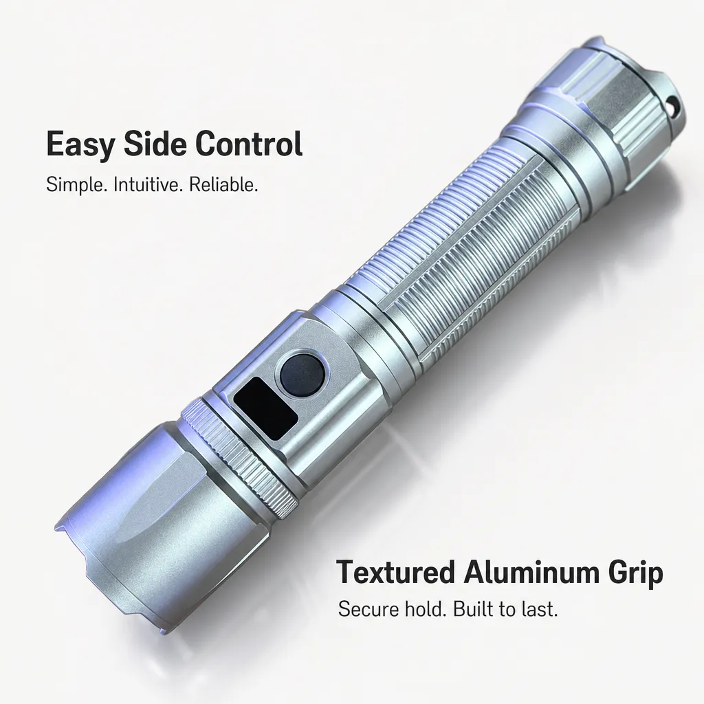 M185 Rechargeable Laser Flashlight Zoomable Tactical Torch