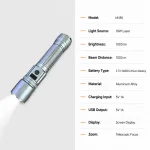 M185 Rechargeable Laser Flashlight Zoomable Tactical Torch