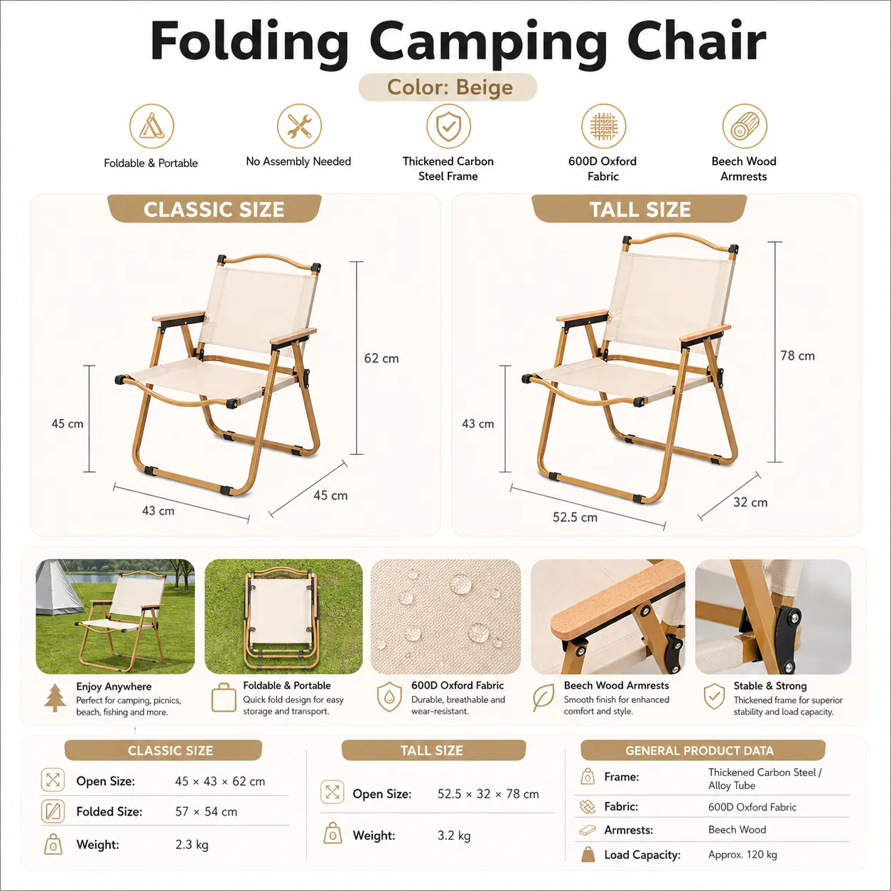 Modern Outdoor Folding Aluminum Alloy Chair
