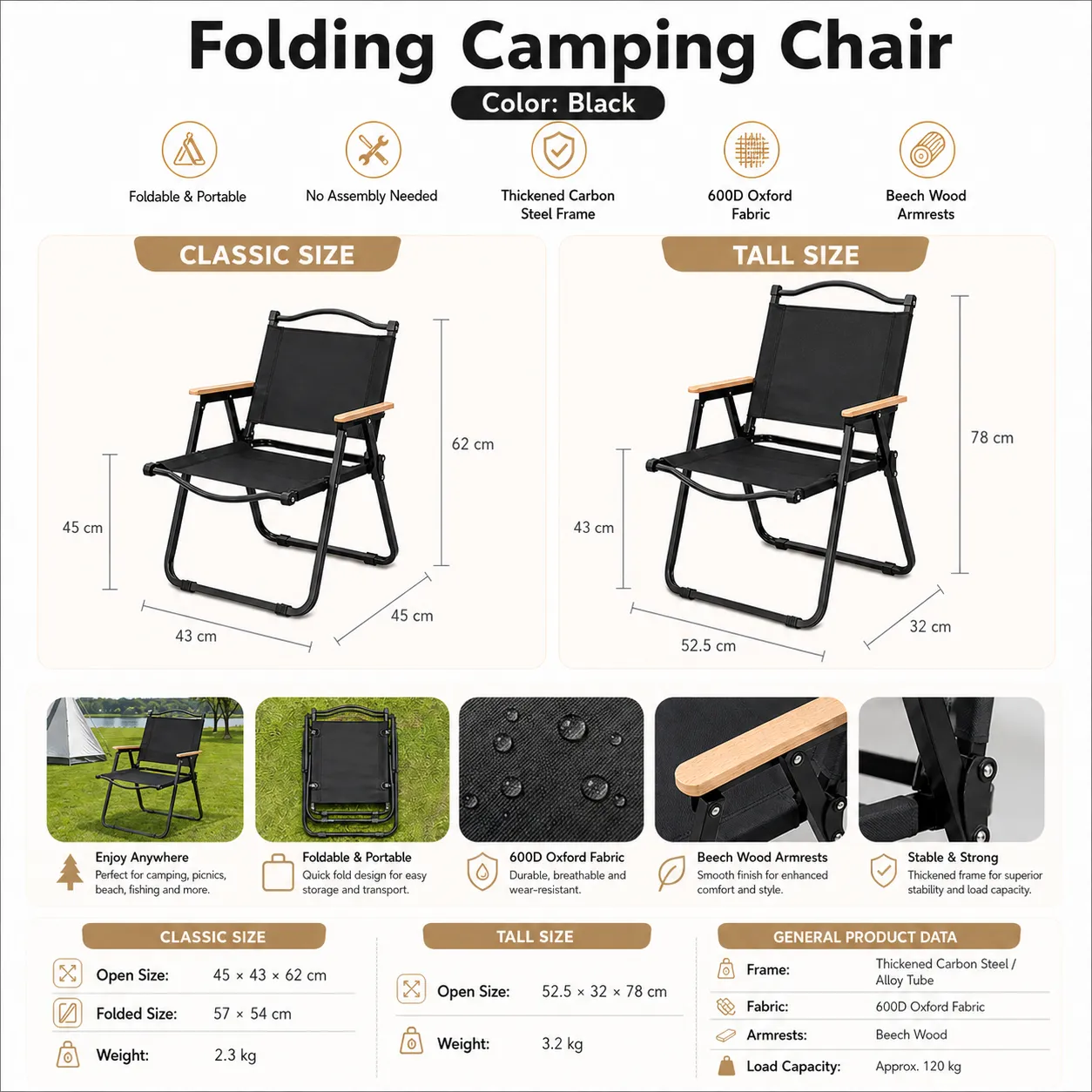 Modern Outdoor Folding Aluminum Alloy Chair
