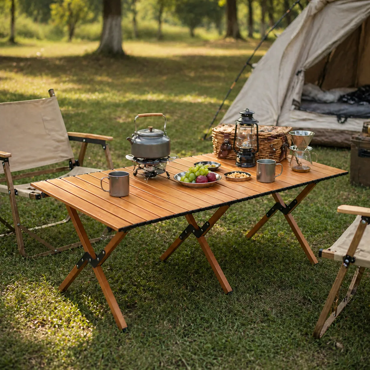 Modern Portable Iron Metal Folding Trestle Base Outdoor Dining Table