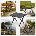 Modern Portable Iron Metal Folding Trestle Base Outdoor Dining Table