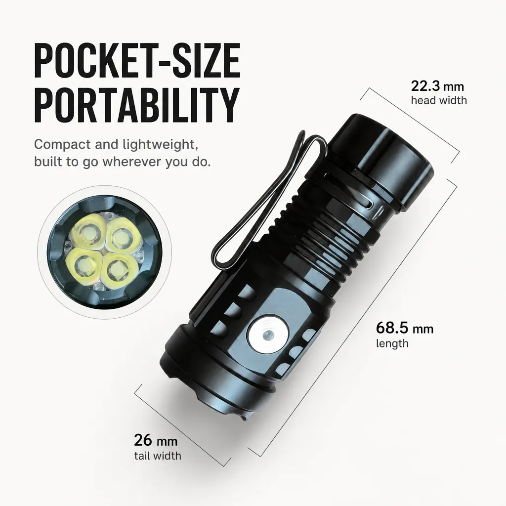 New 4-Light XTE LED Zoom Flashlight