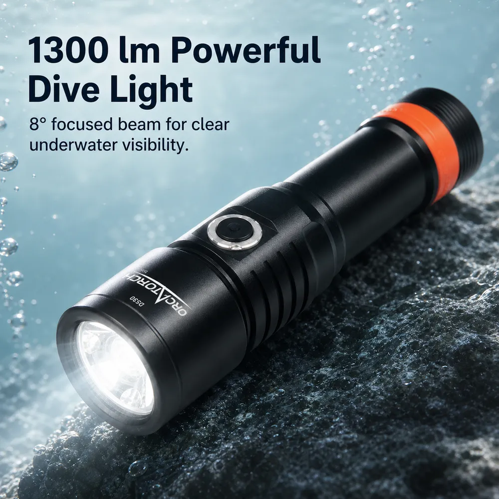 ORCA Aluminum Alloy Scuba Dive Flashlight