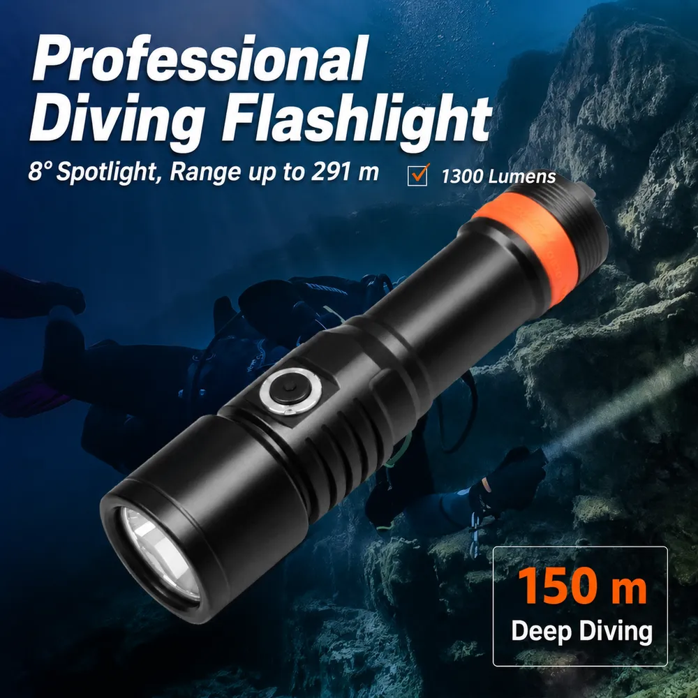 ORCA Aluminum Alloy Scuba Dive Flashlight