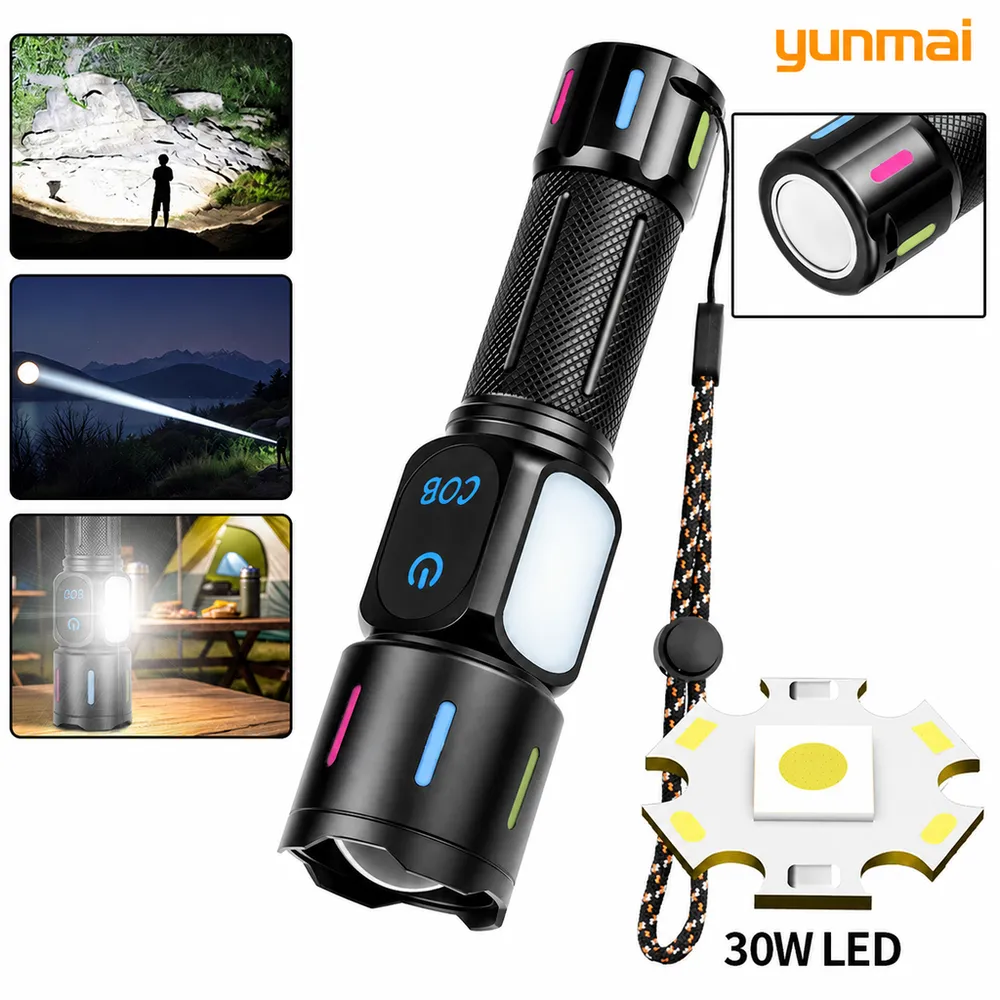 30W High Lumens LED Tactical Hiking Flashlight