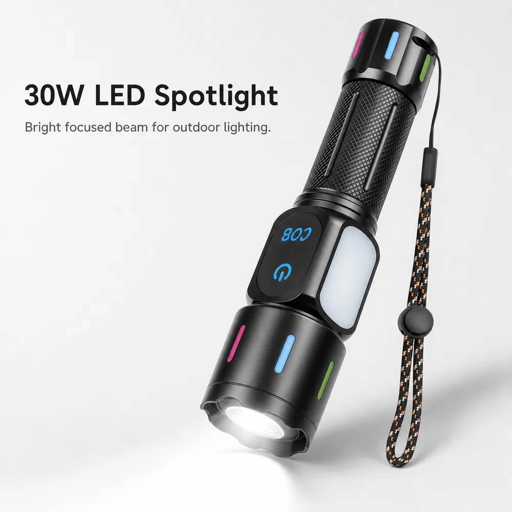 30W High Lumens LED Tactical Hiking Flashlight