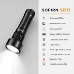 For SD11 Powerful 5000LM Dive Flashlight