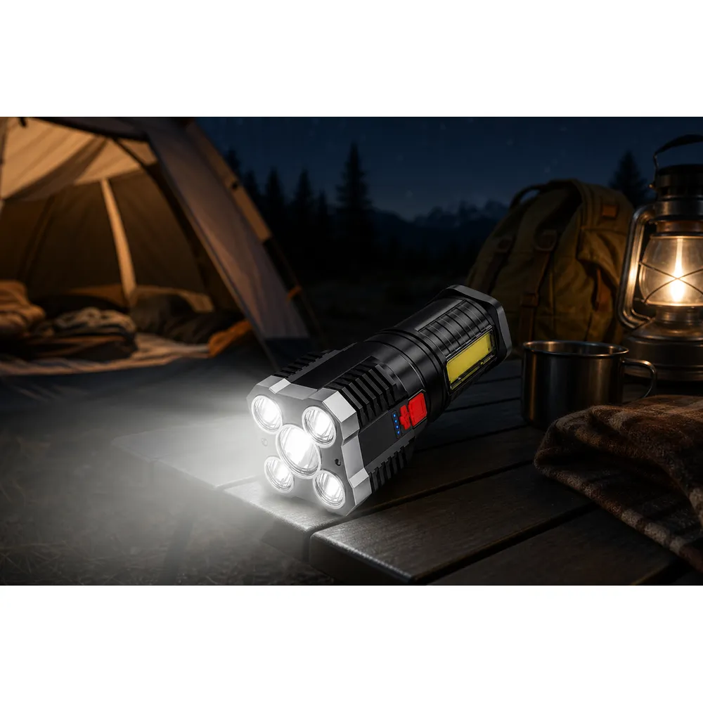 High-Endurance Rechargeable LED Flashlight Four Lights