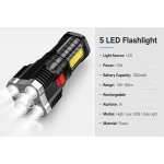 High-Endurance Rechargeable LED Flashlight Four Lights