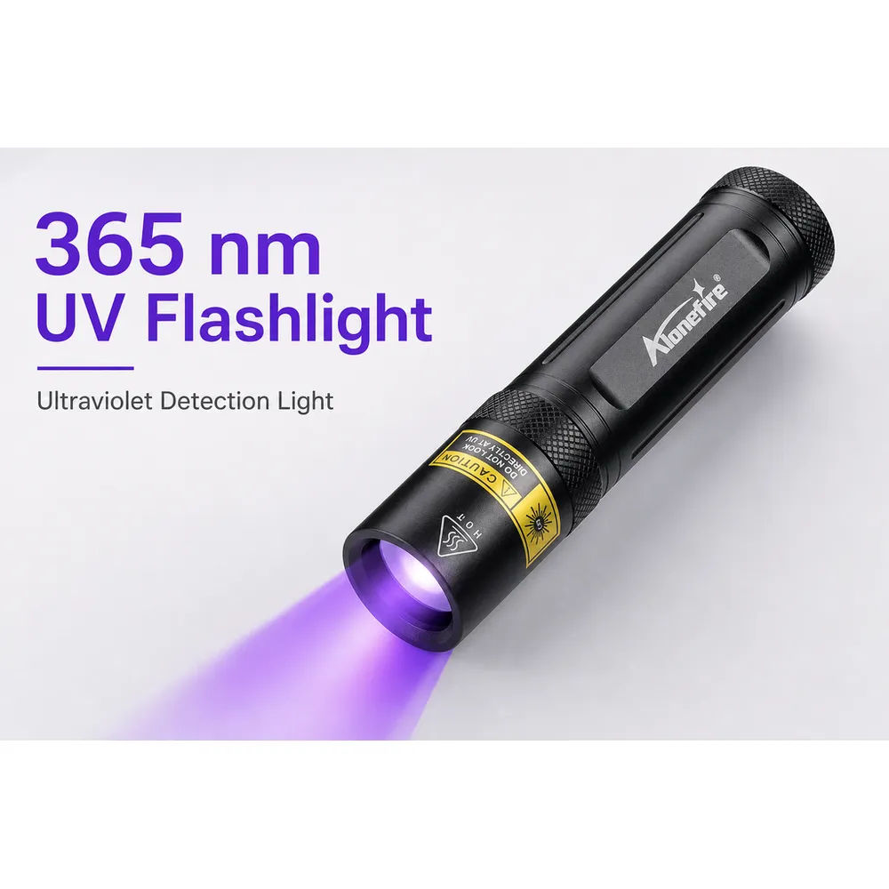 AloneFire SV003 Aluminum 365nm 3W 10W LED Black Lens UV Flashlight