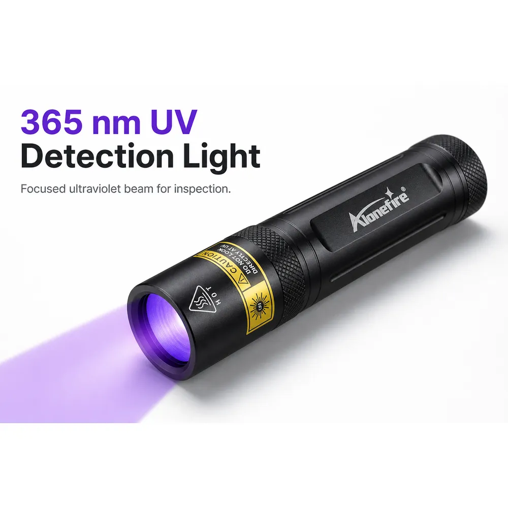 AloneFire SV003 Aluminum 365nm 3W 10W LED Black Lens UV Flashlight