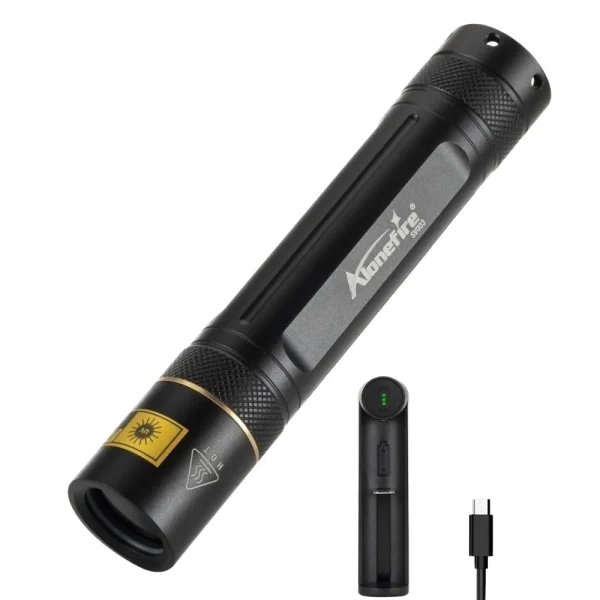 AloneFire SV003 Aluminum 365nm 3W 10W LED Black Lens UV Flashlight