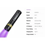 AloneFire SV003 Aluminum 365nm 3W 10W LED Black Lens UV Flashlight