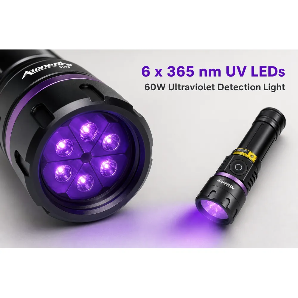 120W 6x4-Core 365nm UV LED Flashlight