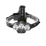 LED Headlamp 5 LED 2000 Lumen USB Rechargeable IP65 T6 18650 Flashlight