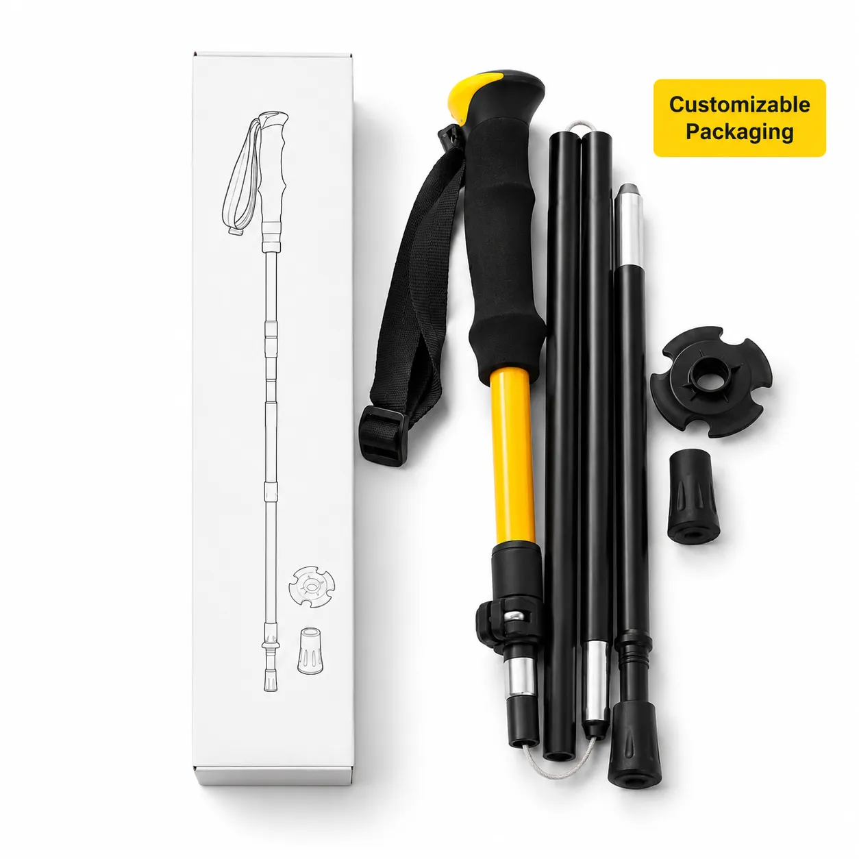 Telescopic Hiking Poles, Foldable Trekking Poles