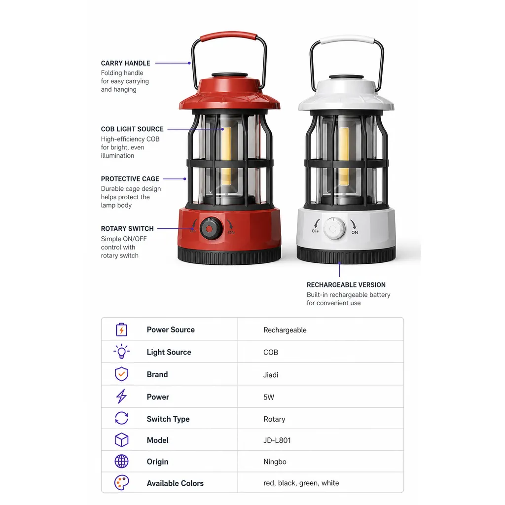 Hot Sales Portable Rechargeable LED Camping Lantern