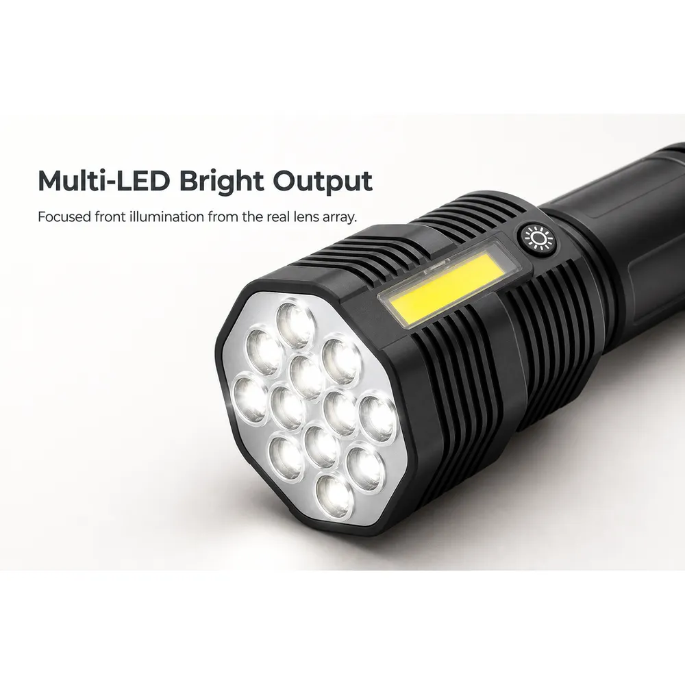 Cob Side 12 Super Bright LED Beads ABS Torch
