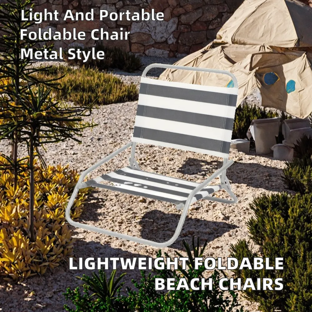 Modern Metal Outdoor Folding Beach Chairs-Lightweight