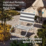Modern Metal Outdoor Folding Beach Chairs-Lightweight