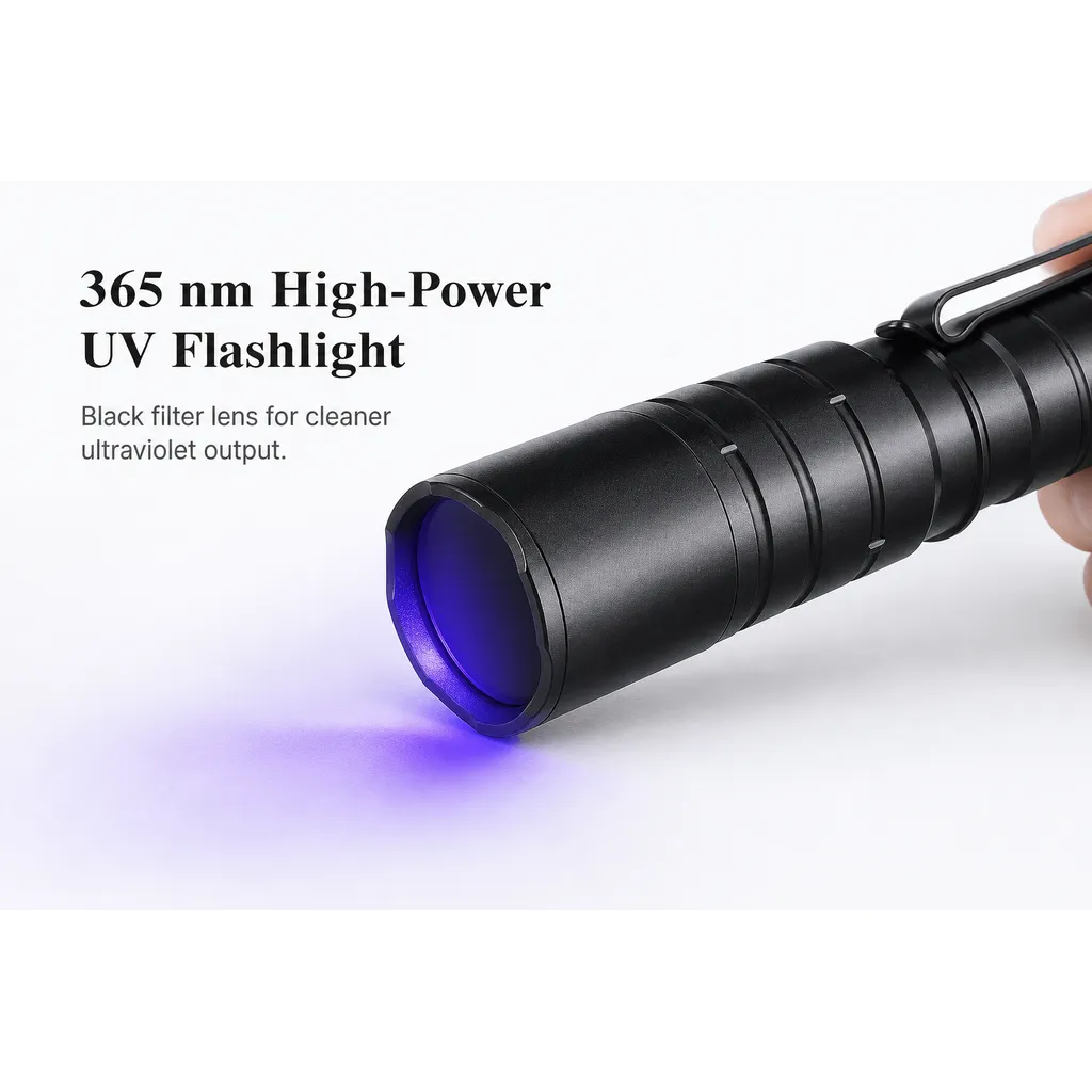 For USB Rechargeable Non Destructive Testing 365nm UV Flashlight