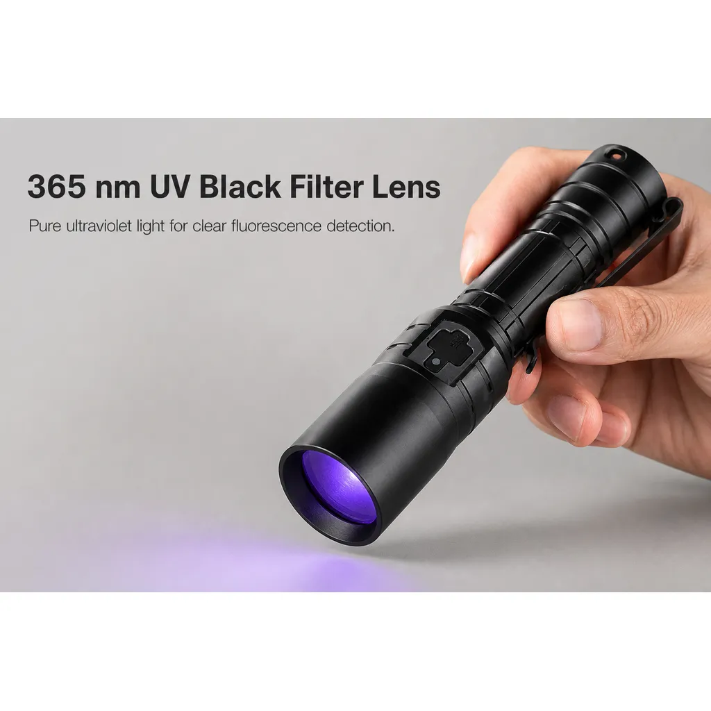 For USB Rechargeable Non Destructive Testing 365nm UV Flashlight