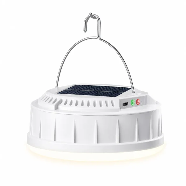 V158 Solar Rechargeable LED Camping Light Pull String Tent Lantern