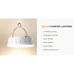 V158 Solar Rechargeable LED Camping Light Pull String Tent Lantern