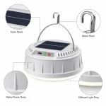 V158 Solar Rechargeable LED Camping Light Pull String Tent Lantern
