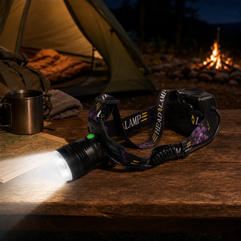V68 P50 LED Rechargeable Zoom Headlamp 1000 lm 18650 Battery Head Light