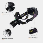 V68 P50 LED Rechargeable Zoom Headlamp 1000 lm 18650 Battery Head Light