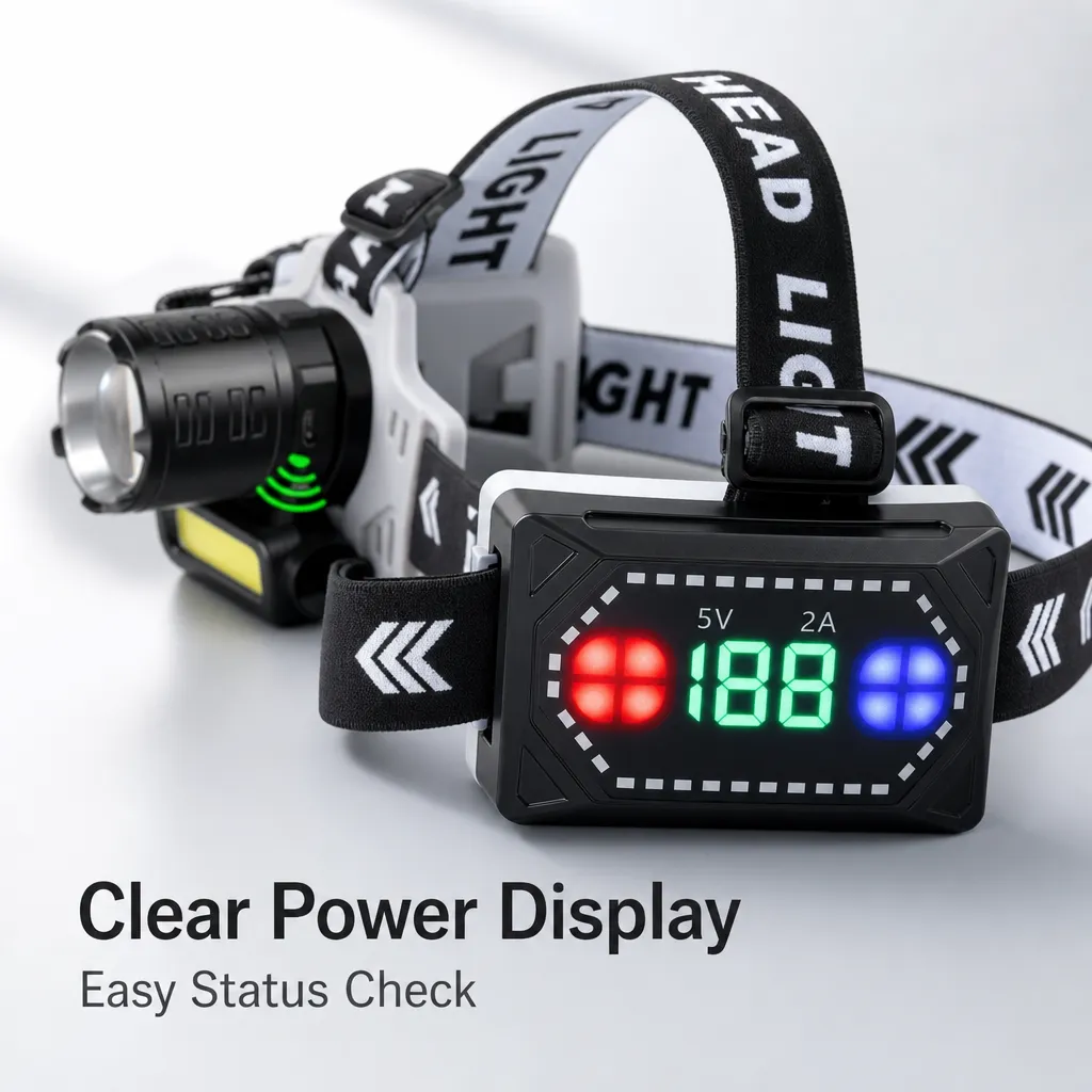V80 20 W Laser COB Rechargeable Zoom Headlamp