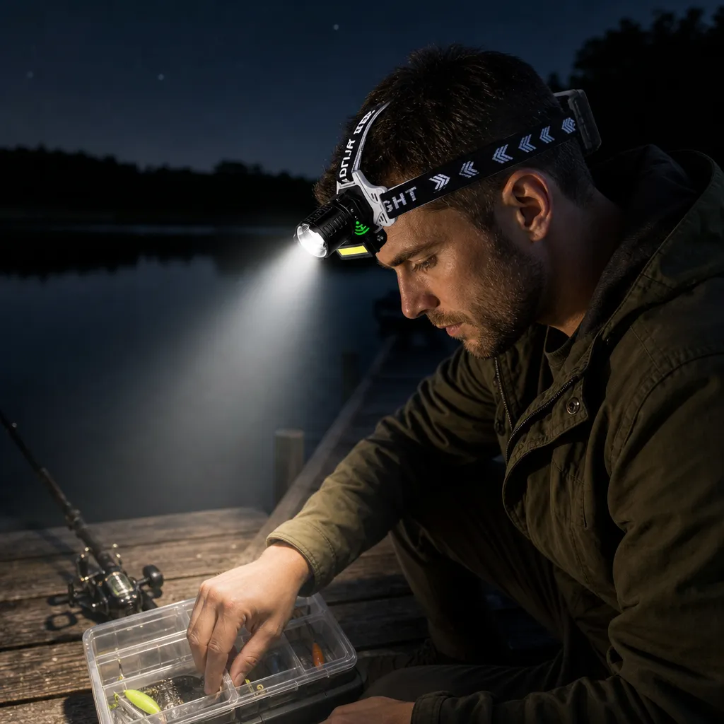 V80 20 W Laser COB Rechargeable Zoom Headlamp