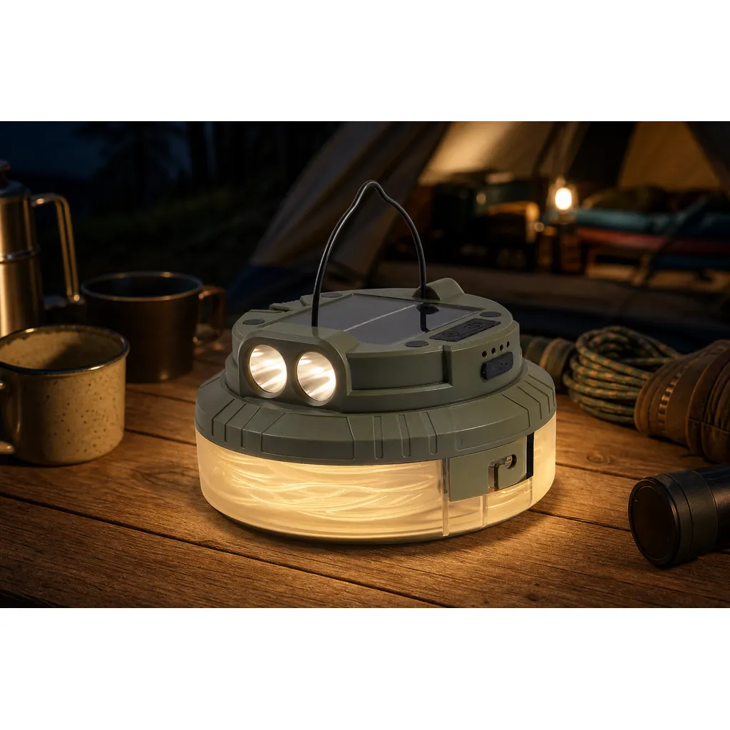WC-002 Solar Rechargeable LED Camping String Light Type-C Portable Lantern