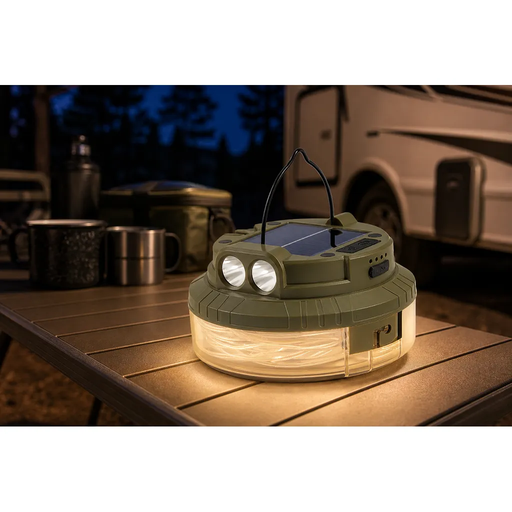WC-002 Solar Rechargeable LED Camping String Light Type-C Portable Lantern