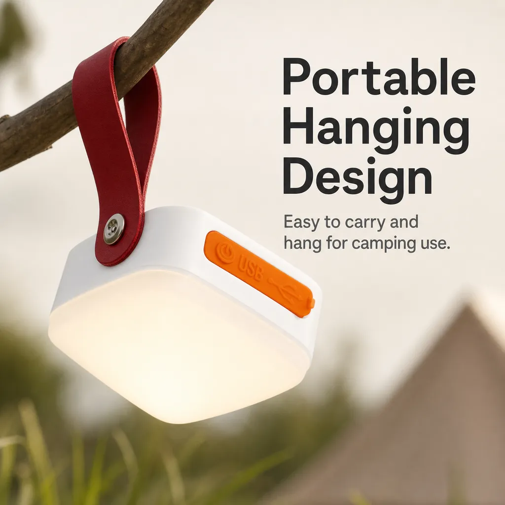 WC-012 Rechargeable LED Camping Lantern Solar Type-C Tent Light