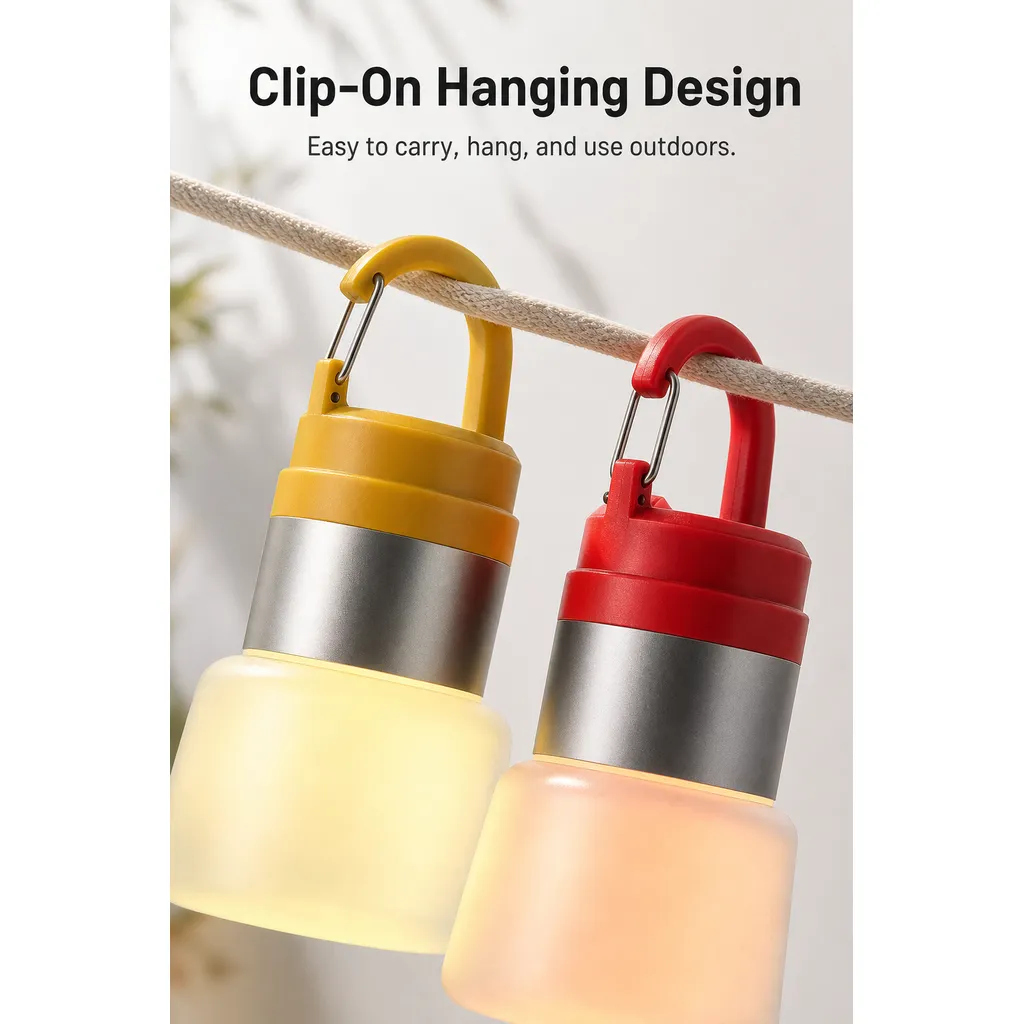 WC-102 Rechargeable LED Camping Lantern RGB Multi Color Hanging Tent Light