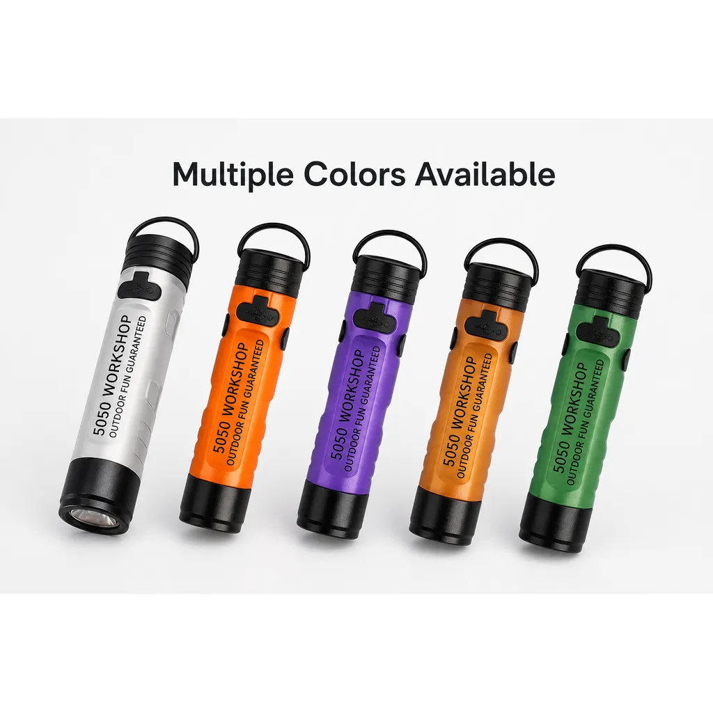 WC-105 Rechargeable LED Mini Keychain Flashlight Hand Press Plastic Torch
