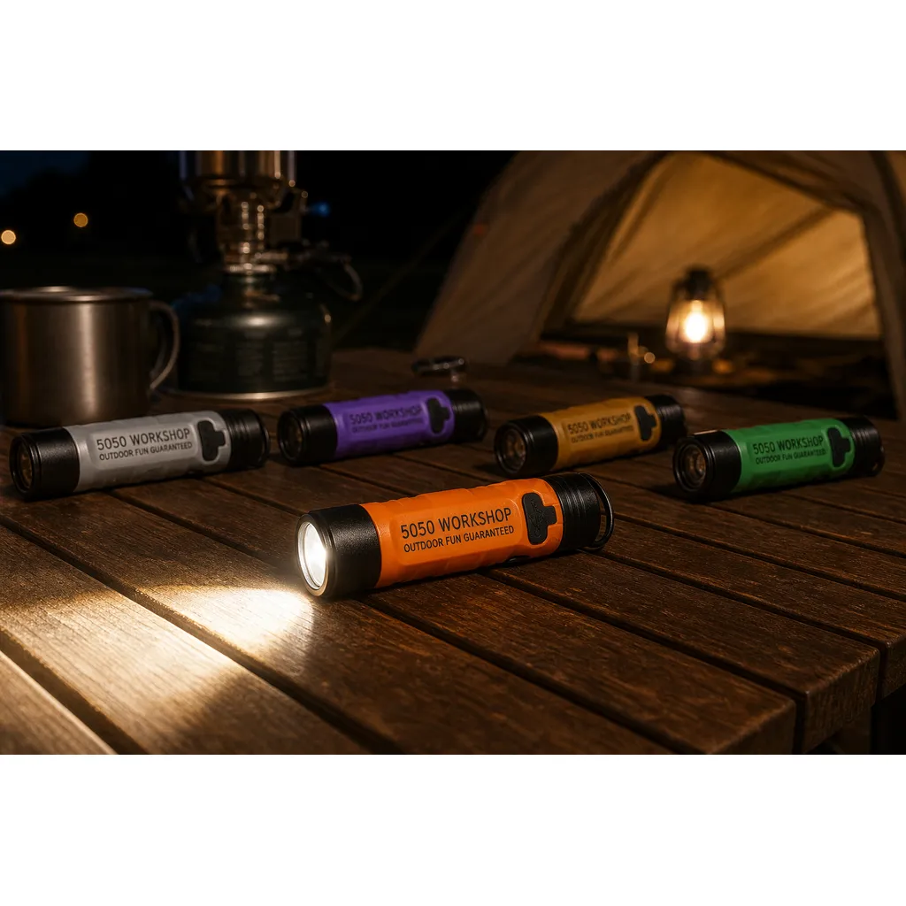 WC-105 Rechargeable LED Mini Keychain Flashlight Hand Press Plastic Torch