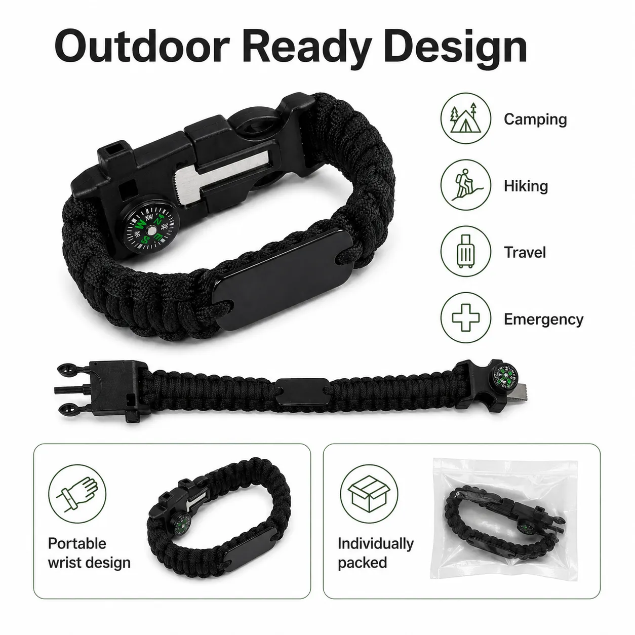 Multifunctional Paracord Survival Bracelet