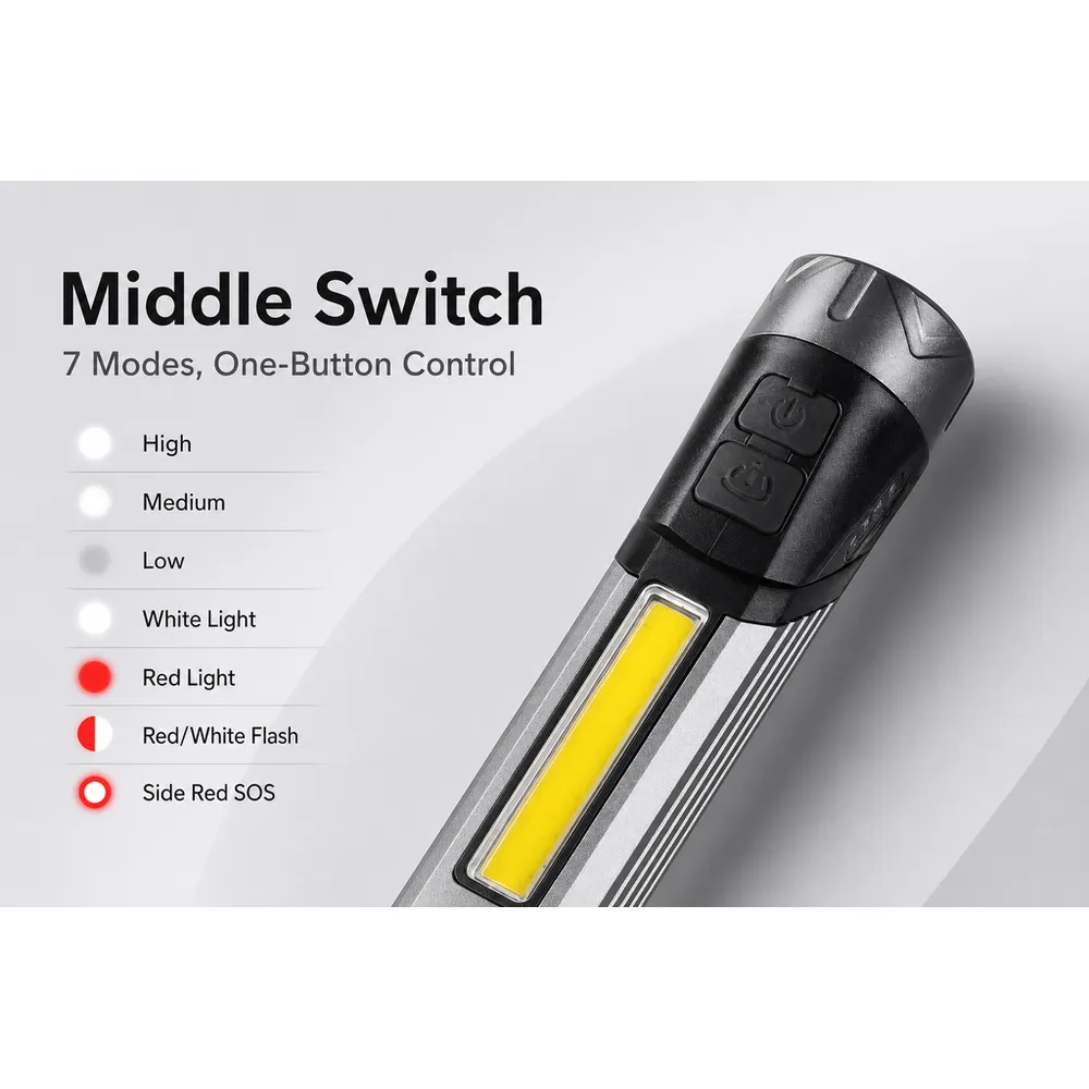 Wason Professional L-Shape Bendable Aluminum Alloy IP54 Flashlight Torch