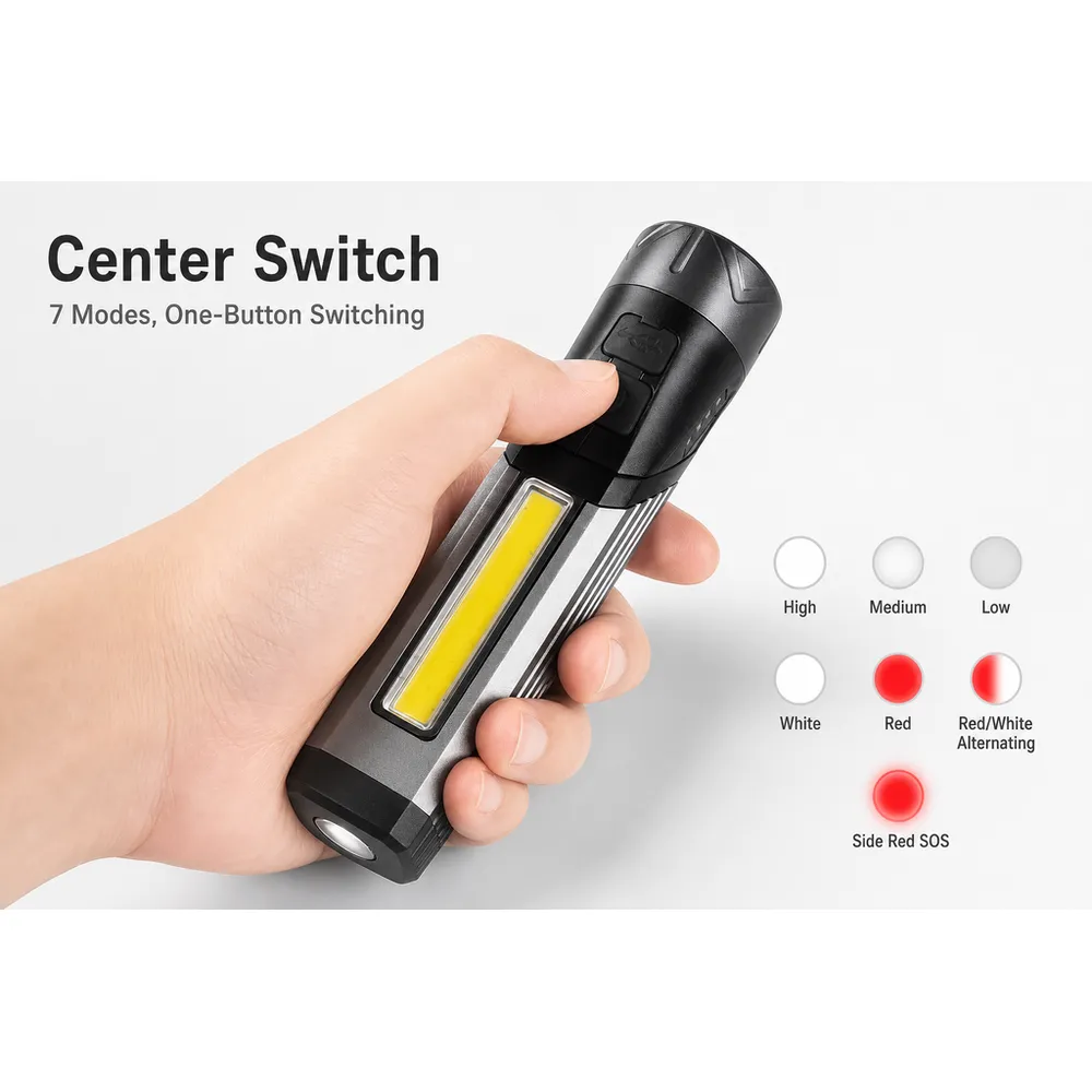 Wason Professional L-Shape Bendable Aluminum Alloy IP54 Flashlight Torch