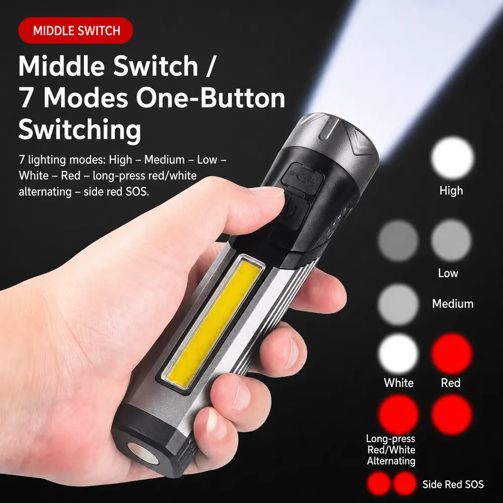 Wason Professional L-Shape Bendable Aluminum Alloy IP54 Flashlight Torch