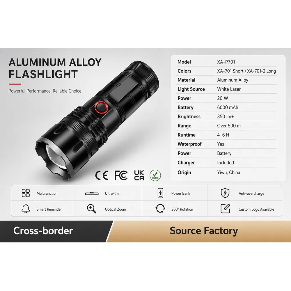 Super Bright Built-In Battery Aluminum Alloy