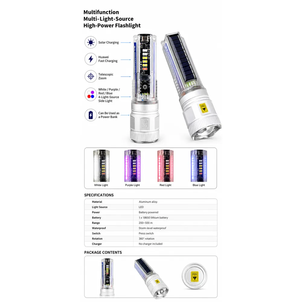 Foxhawk X36 Custom Logo USB Rechargeable 18650 ABS IP65