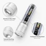 Foxhawk X36 Custom Logo USB Rechargeable 18650 ABS IP65
