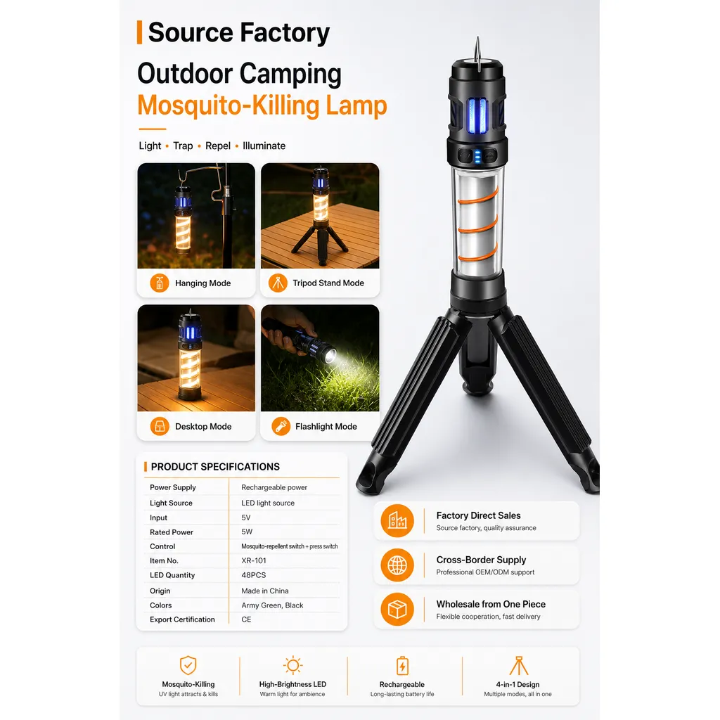 XR-101 Rechargeable LED Camping Mosquito Killer Lamp